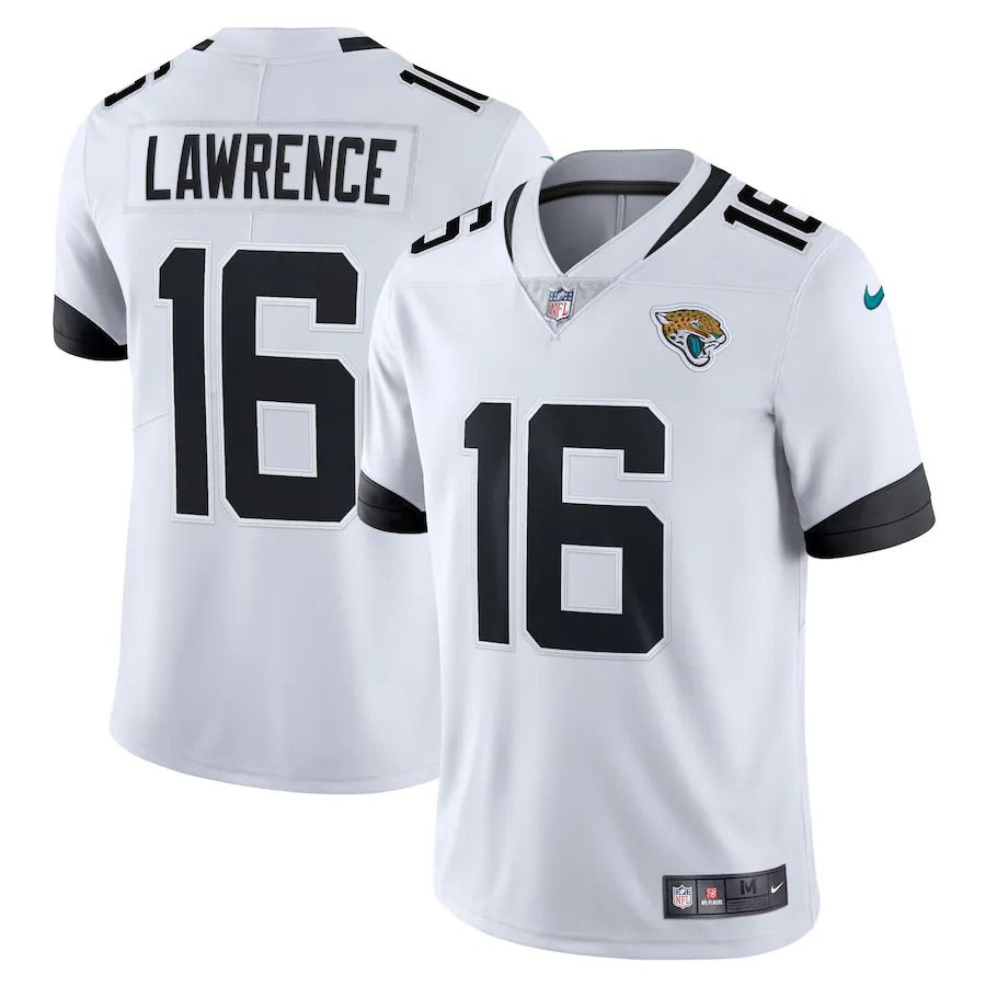 Men Jacksonville Jaguars #16 Trevor Lawrence Nike White Vapor Limited NFL Jersey